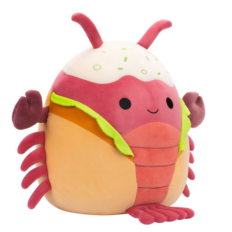 slide 3 of 12, Squishmallows 16'' Lorono Red Lobster in Lobster Roll Plush, 1 ct