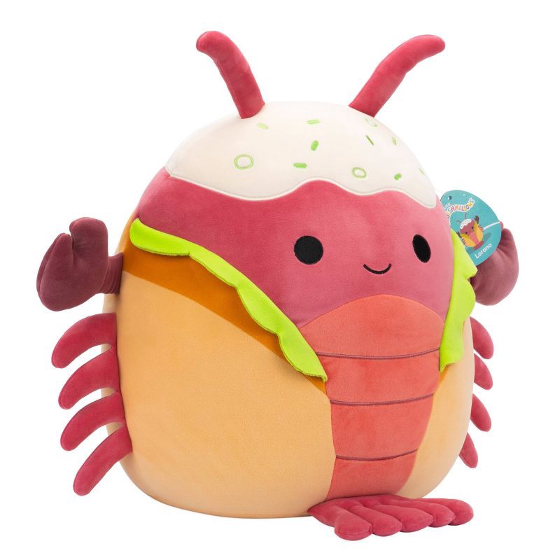 slide 4 of 12, Squishmallows 16'' Lorono Red Lobster in Lobster Roll Plush, 1 ct