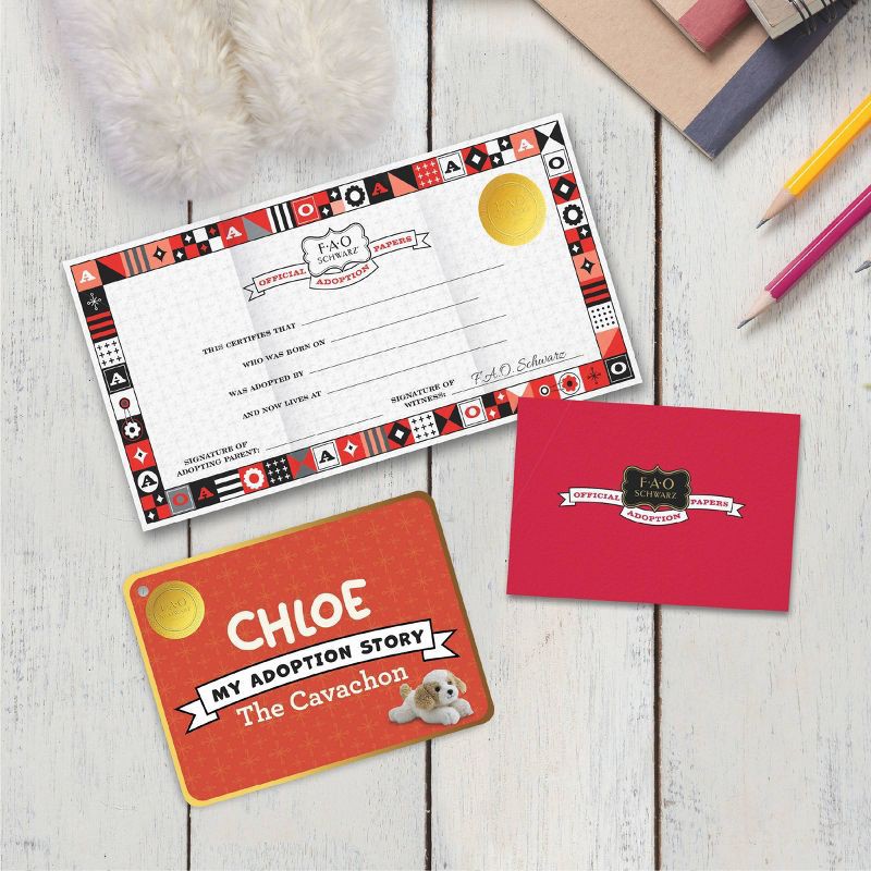 slide 3 of 7, FAO Schwarz 22" Adopt-A-Pets Mix Pups Plush Cavachon, 1 ct