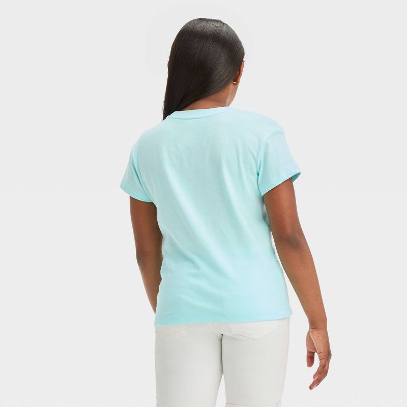 slide 4 of 4, Girls' Short Sleeve 'Ice Cream' Flip Sequin T-Shirt - Cat & Jack™ Light Turquoise Blue S, 1 ct