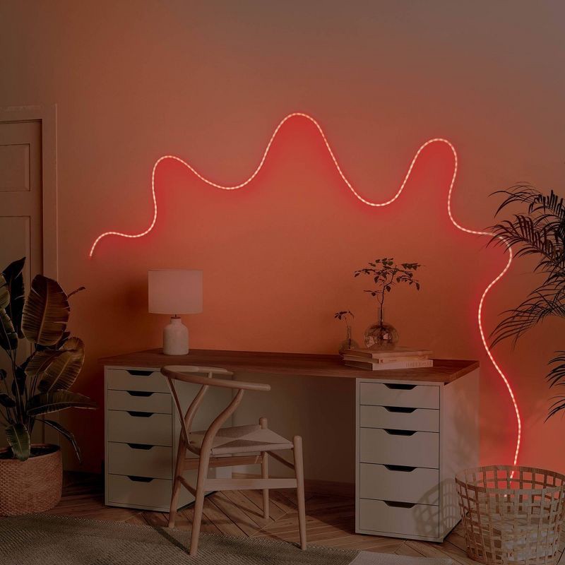 slide 3 of 4, 12' Neon Rope Light with Remote Control Red/Blue/Green - West & Arrow: LED Strip, USB Powered, Indoor Use, 351 Lights, 1 ct