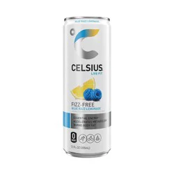 CELSIUS Fizz Free Blue Razz Lemonade Functional Energy Drink - 12 fl oz Can