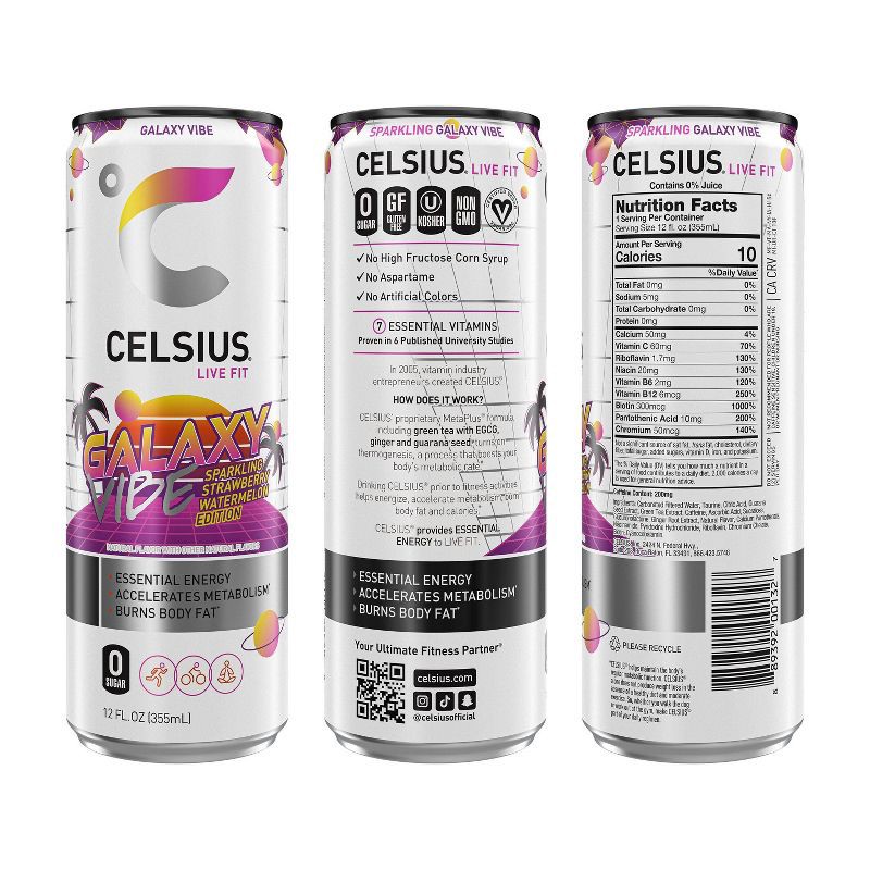 slide 3 of 5, CELSIUS Sparkling Space Variety Pack Functional Energy Drink - 12pk/12 fl oz Cans, 12 ct; 12 fl oz
