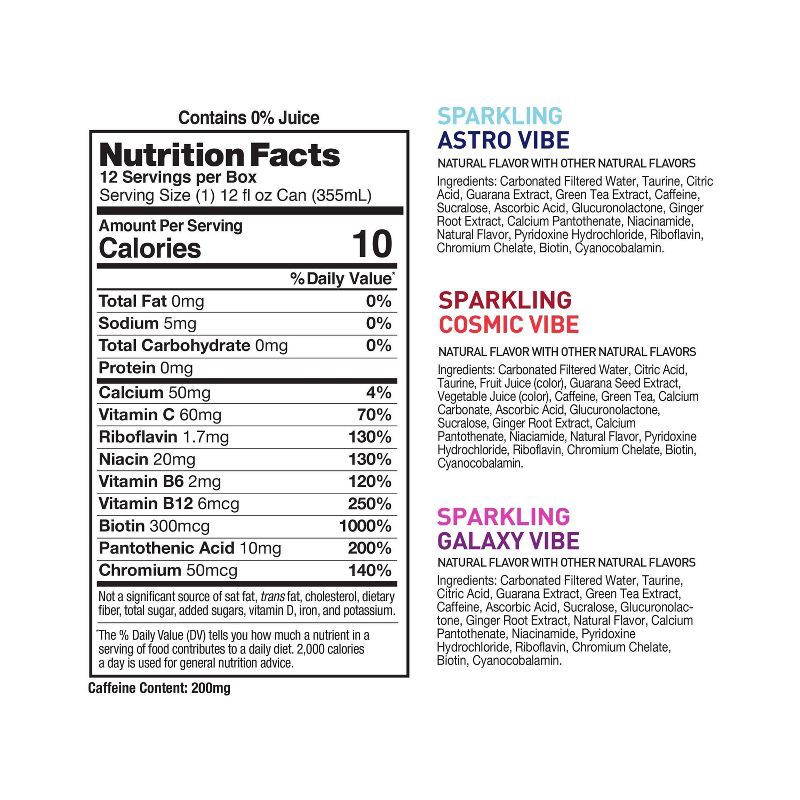 slide 5 of 5, CELSIUS Sparkling Space Variety Pack Functional Energy Drink - 12pk/12 fl oz Cans, 12 ct; 12 fl oz