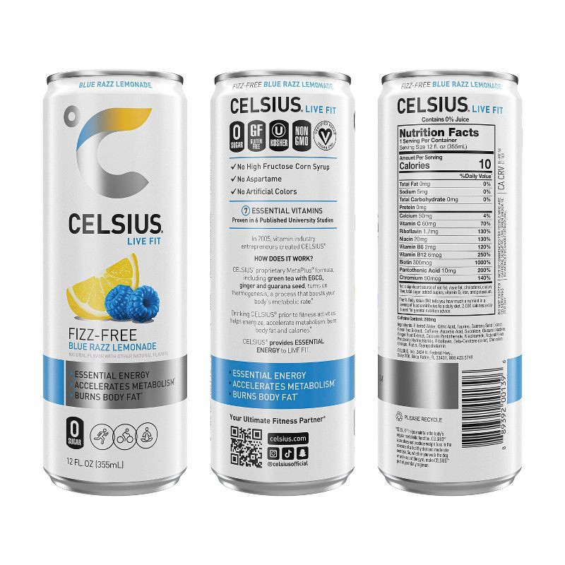 slide 2 of 4, Celsius Fizz Free Variety Pack Energy Drink - 12pk/12 fl oz Cans, 12 ct; 12 fl oz