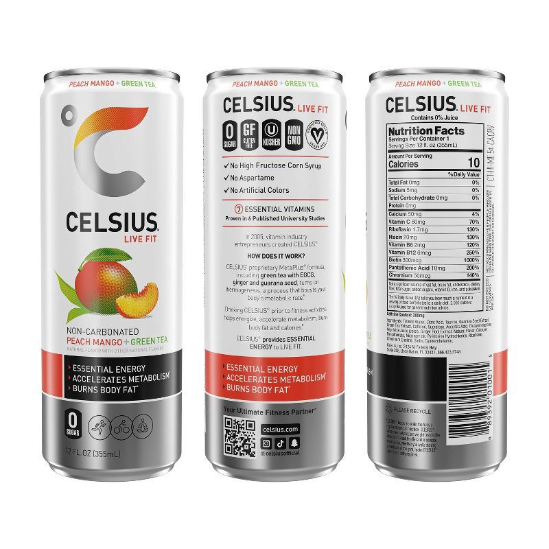 slide 3 of 4, Celsius Fizz Free Variety Pack Energy Drink - 12pk/12 fl oz Cans, 12 ct; 12 fl oz