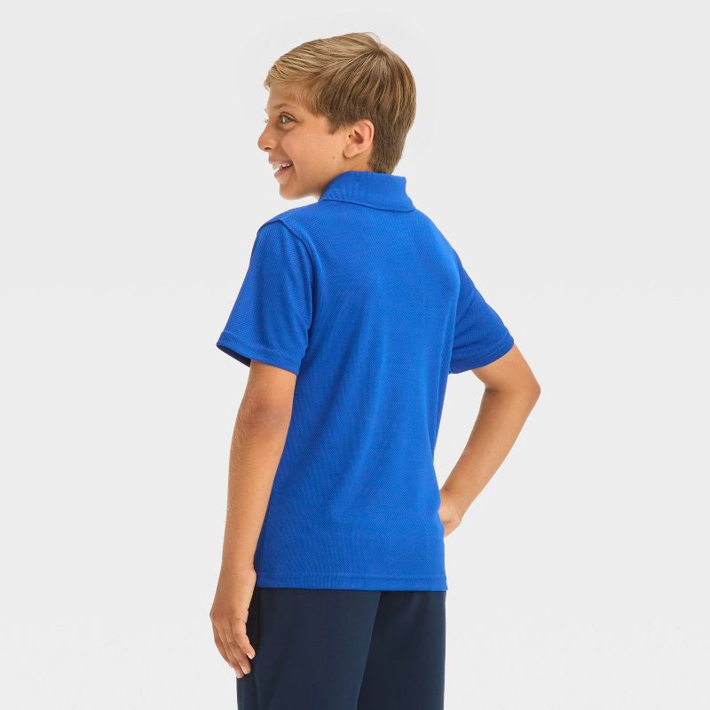 slide 2 of 3, Boys' Short Sleeve Performance Uniform Polo Shirt - Cat & Jack™ Blue XL: School Apparel, Collared Pullover, 1 ct