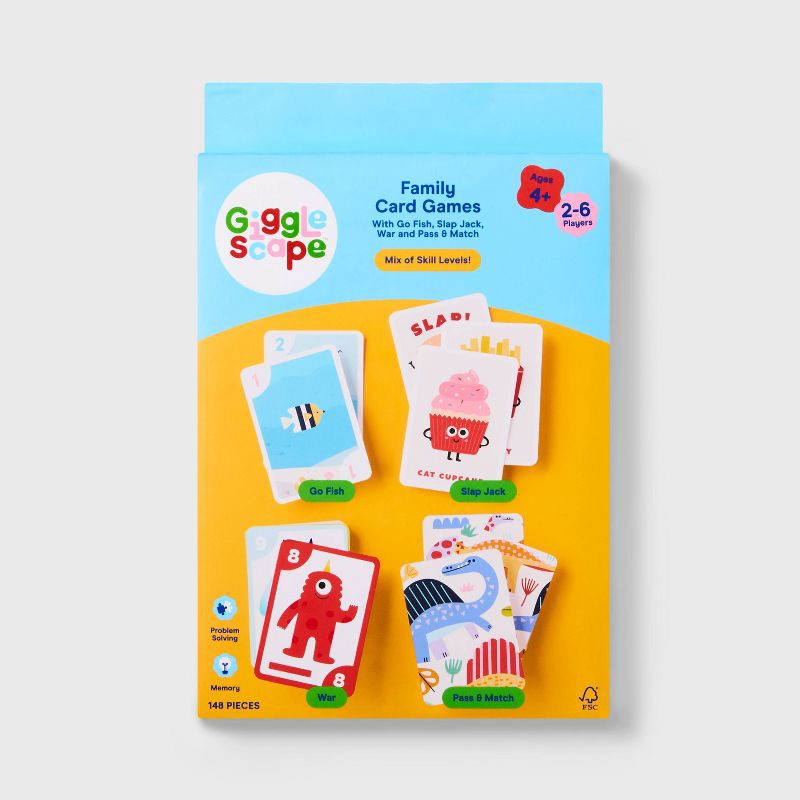 slide 3 of 4, Family Card Games Favorites - Gigglescape™: Classic Playing Cards, 2-6 Players, Ages 4+, Social & Memory Skills, 1 ct