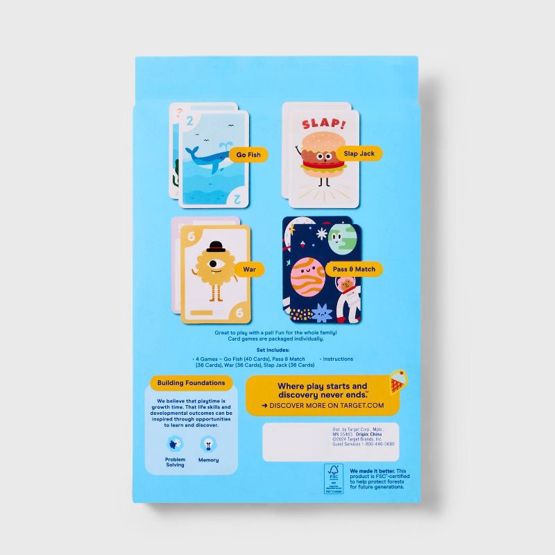 slide 4 of 4, Family Card Games Favorites - Gigglescape™: Classic Playing Cards, 2-6 Players, Ages 4+, Social & Memory Skills, 1 ct