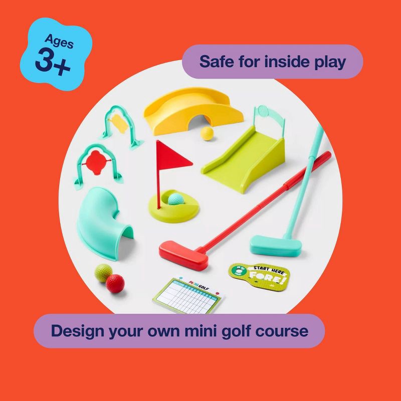 slide 6 of 6, Mini Golf Set - Gigglescape™: Outdoor Toy Sports, Kids Golf, Plastic, Ages 3+, 14 Pieces, 14 ct