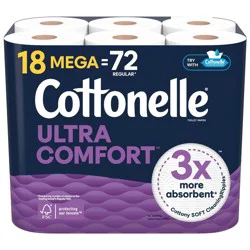 Cottonelle Ultra Comfort Toilet Paper - 18 Mega Rolls