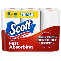 Scott Paper Towels - 6 Triple Rolls