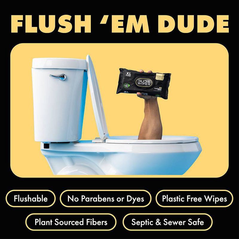 slide 3 of 7, Dude Wipes Shea Butter Flushable Wipes - 3pk/48ct, 3 ct, 48 ct