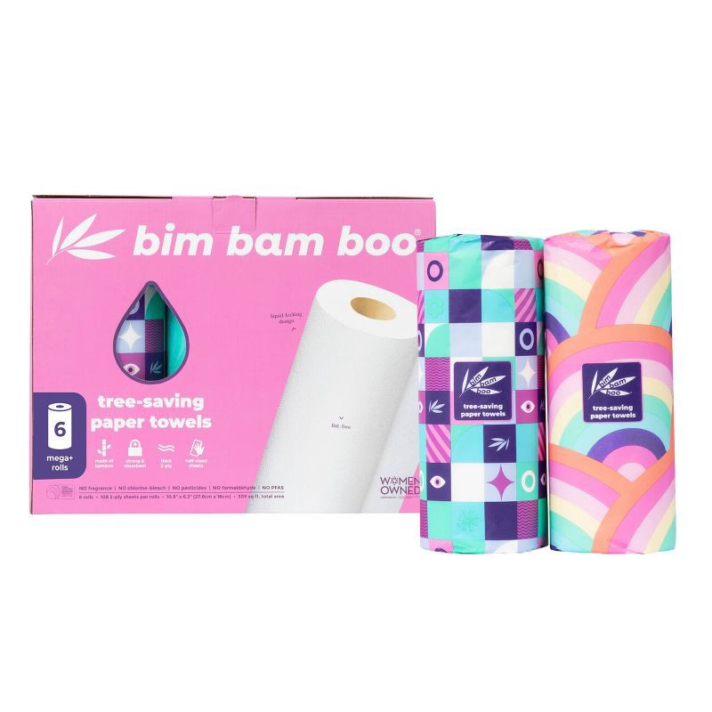 slide 2 of 8, Bim Bam Boo Bamboo Paper Towels - 6pk, 6 ct