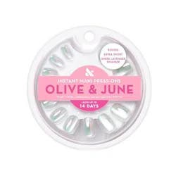 Olive & June Press-On Fake Nails - XS Round - Sheer Lavender Shimmer - 42ct