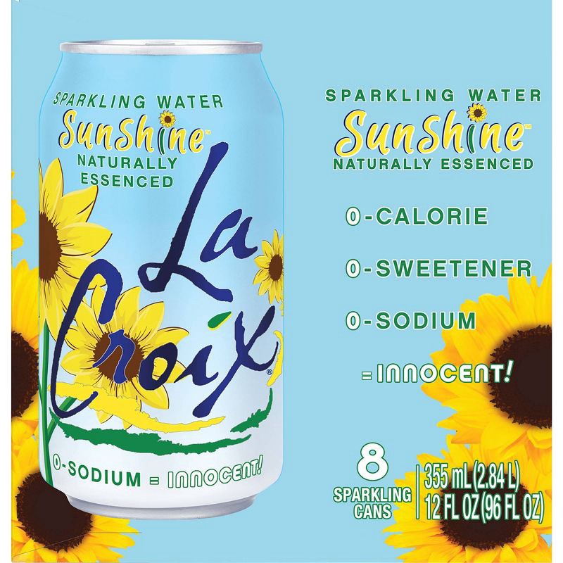 slide 4 of 5, LaCroix Sunshine Sparkling Water - 8pk/12 fl oz Cans, 8 ct; 12 fl oz