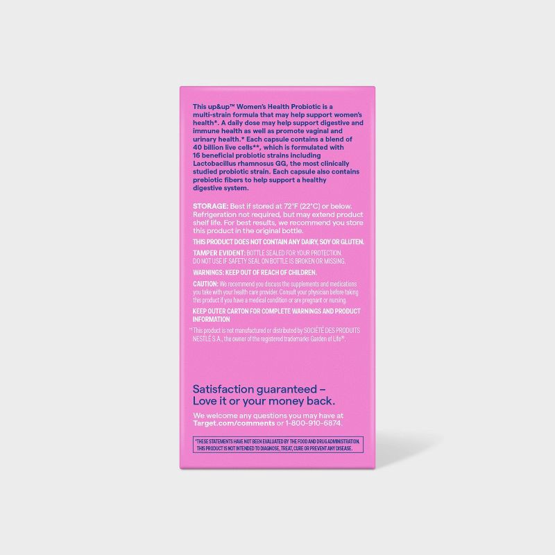 slide 3 of 5, Women's Optimal Health Probiotic for Vaginal Immune and Digestive Support Capsules - 30ct - up&up™, 30 ct