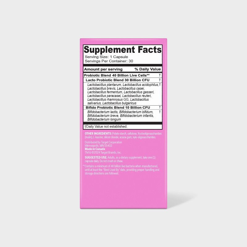 slide 4 of 5, Women's Optimal Health Probiotic for Vaginal Immune and Digestive Support Capsules - 30ct - up&up™, 30 ct