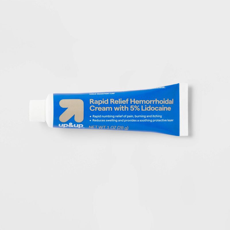 slide 3 of 6, Rapid Relief Hemorrhoid Cream with 5% Lidocaine - 1oz - up&up™, 1 oz