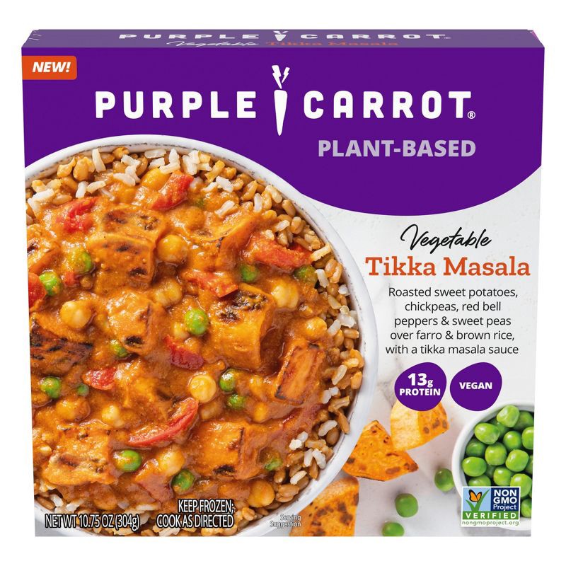 slide 1 of 3, Purple Carrot Vegan Frozen Plant-Based Vegetable Tikka Masala - 10.75oz, 10.75 oz