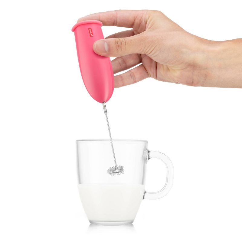 slide 2 of 5, Bodum Schiuma Milk Frother Pink: Handheld Frother Wand for Coffee, Battery-Powered Mixer, Stainless Steel & Plastic, 1 ct
