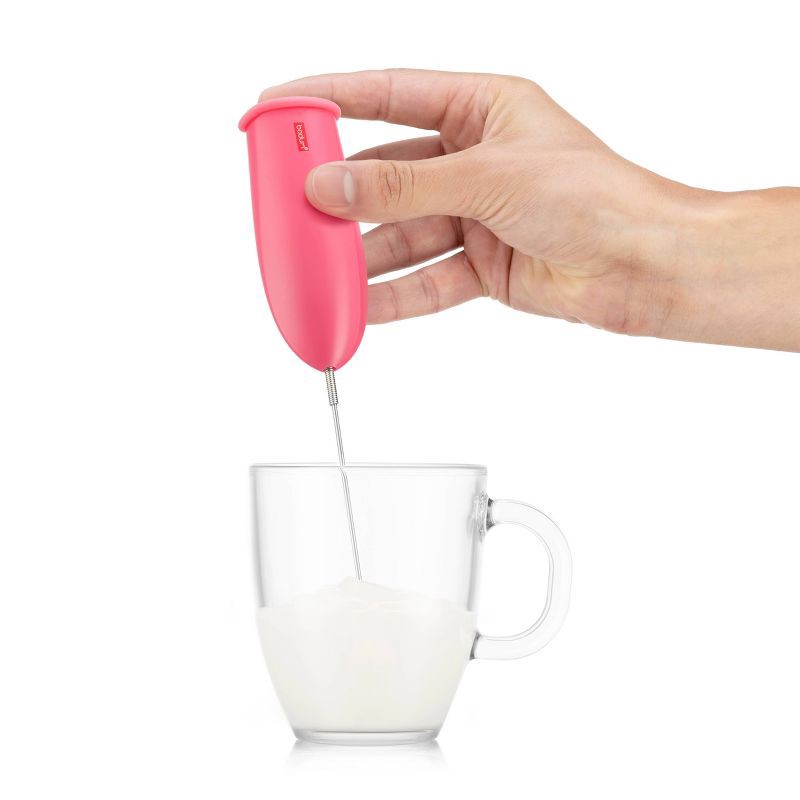 slide 3 of 5, Bodum Schiuma Milk Frother Pink: Handheld Frother Wand for Coffee, Battery-Powered Mixer, Stainless Steel & Plastic, 1 ct