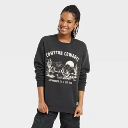 Women's Compton Cowboys Western Scene Graphic Sweatshirt - Black M