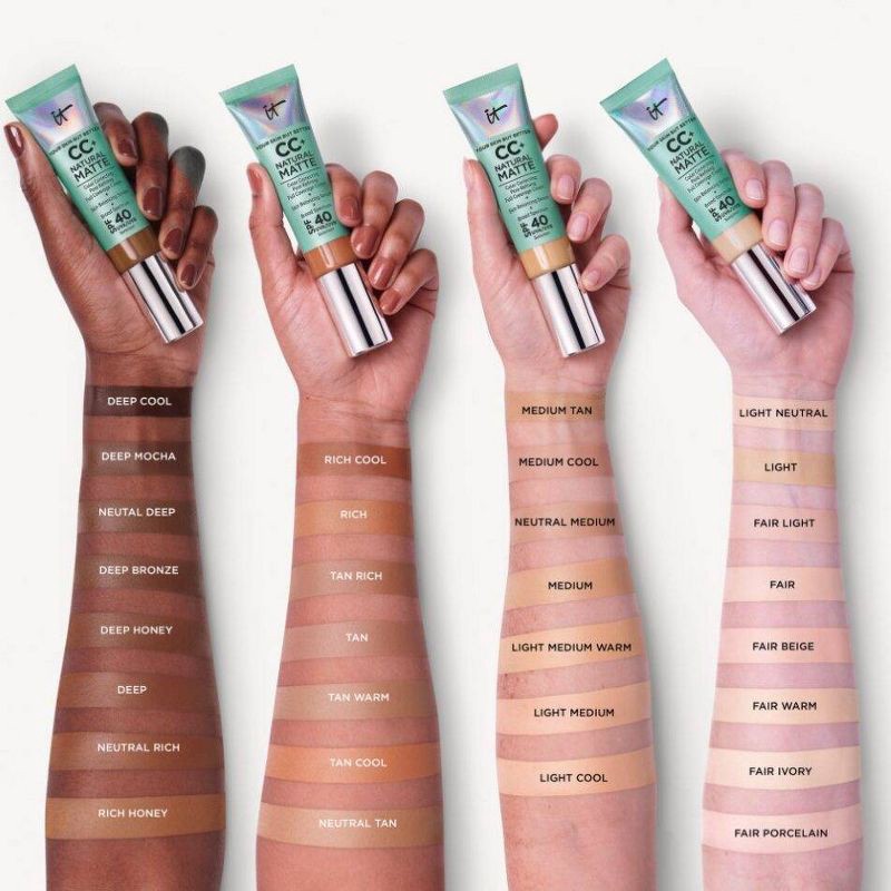 slide 4 of 7, IT Cosmetics CC+ Matte Cream - Medium Tan - 1.08oz - Ulta Beauty, 1.08 fl oz