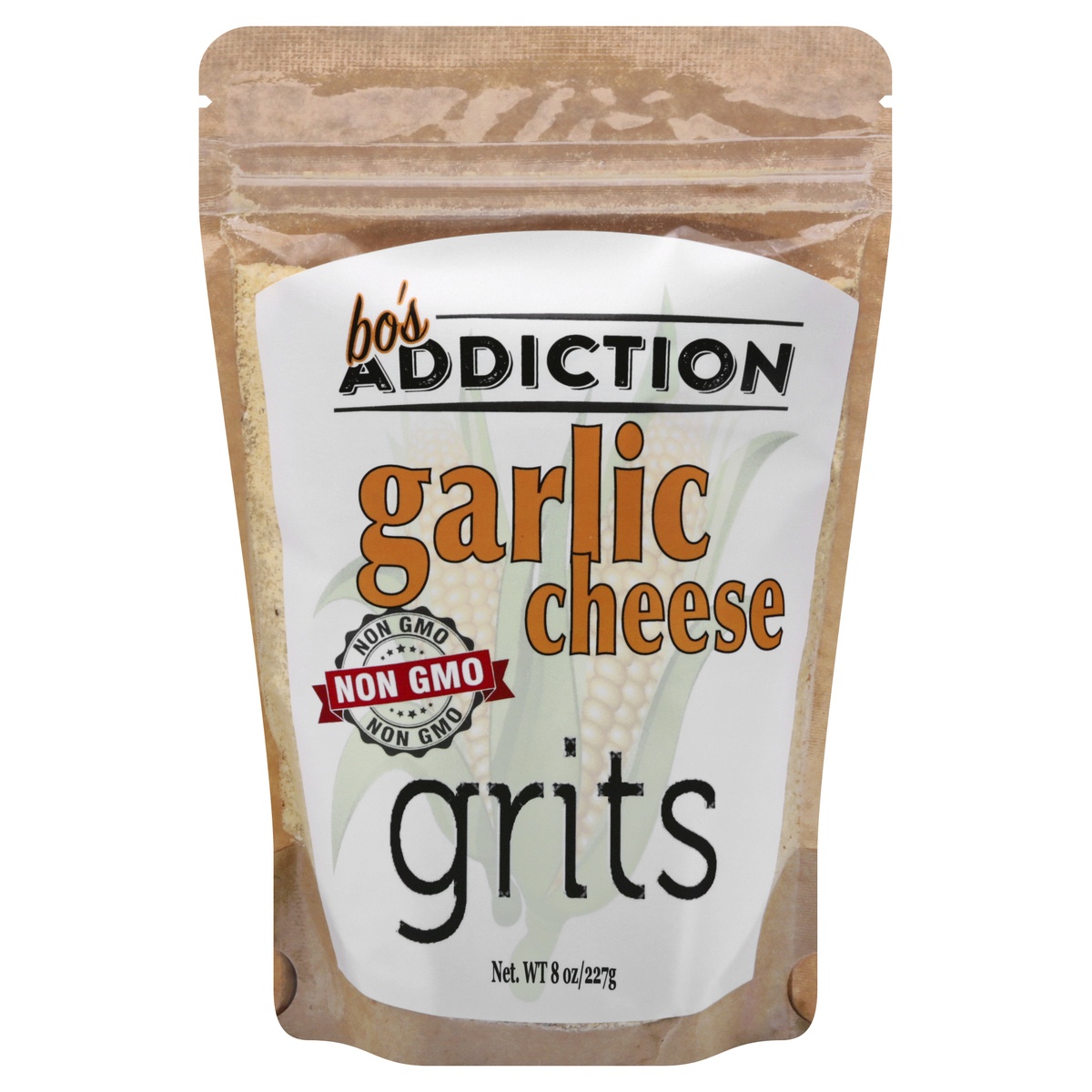 slide 1 of 1, Addiction Sauces Bos Addiction Garlic Cheese Grits 8 oz, 8 oz