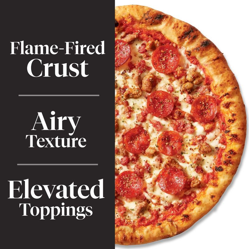 slide 3 of 9, HEARTH & FIRE Premium Frozen Pizza Quattro Carne - 19.5oz, 19.5 oz