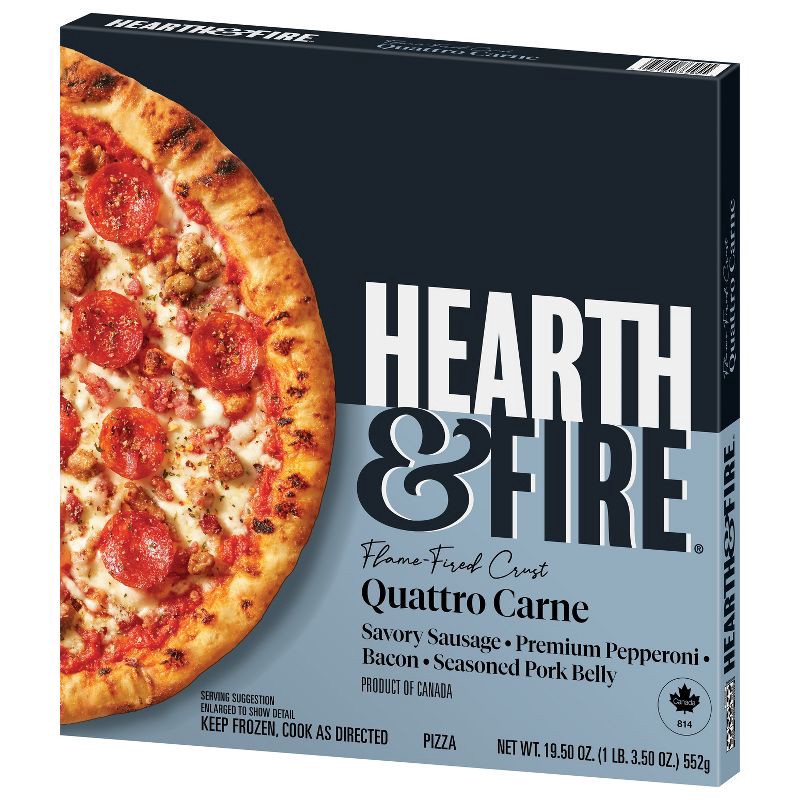 slide 8 of 9, HEARTH & FIRE Premium Frozen Pizza Quattro Carne - 19.5oz, 19.5 oz