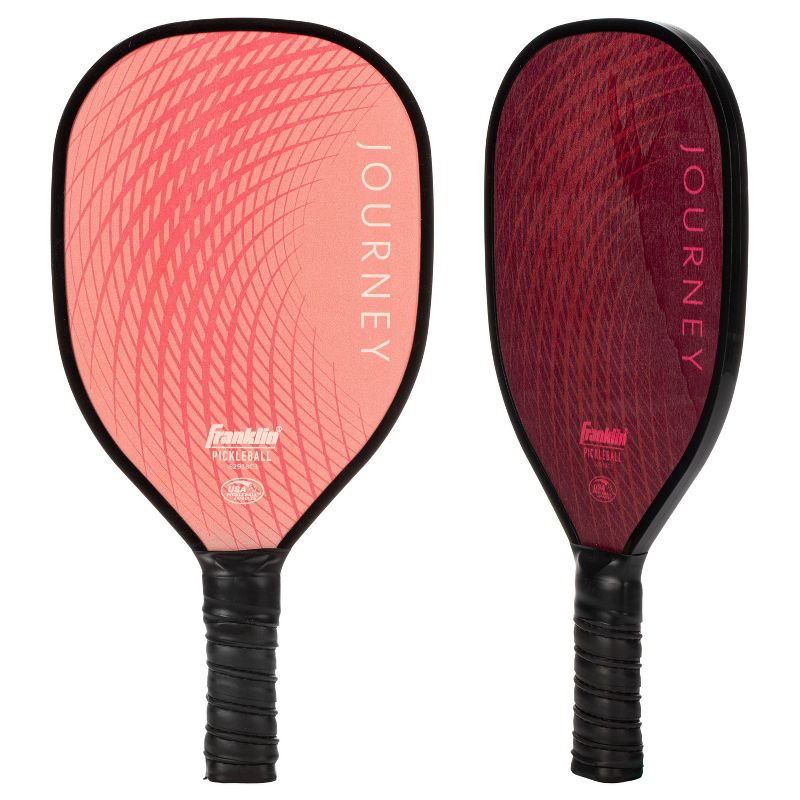 slide 6 of 7, Franklin Sports 2 Player Wood Journey Pickleball Paddle and Ball Set in Mesh Bag: Plywood Core, Medium Flex, Traditional Frame, 1 ct