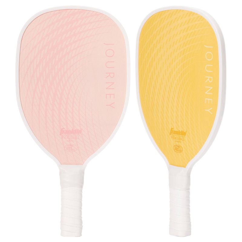 slide 5 of 7, Franklin Sports 2 Player Wood Journey Pickleball Paddle and Ball Set in Mesh bag - Yellow/Pink, 1 ct