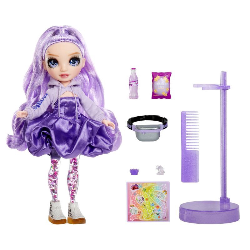 slide 3 of 7, Rainbow High 11" Sparkle & Shine Fashion Doll with Purple Hair/Blue Eye: Articulated, Removable Clothes, Wavy Hair, 1 ct