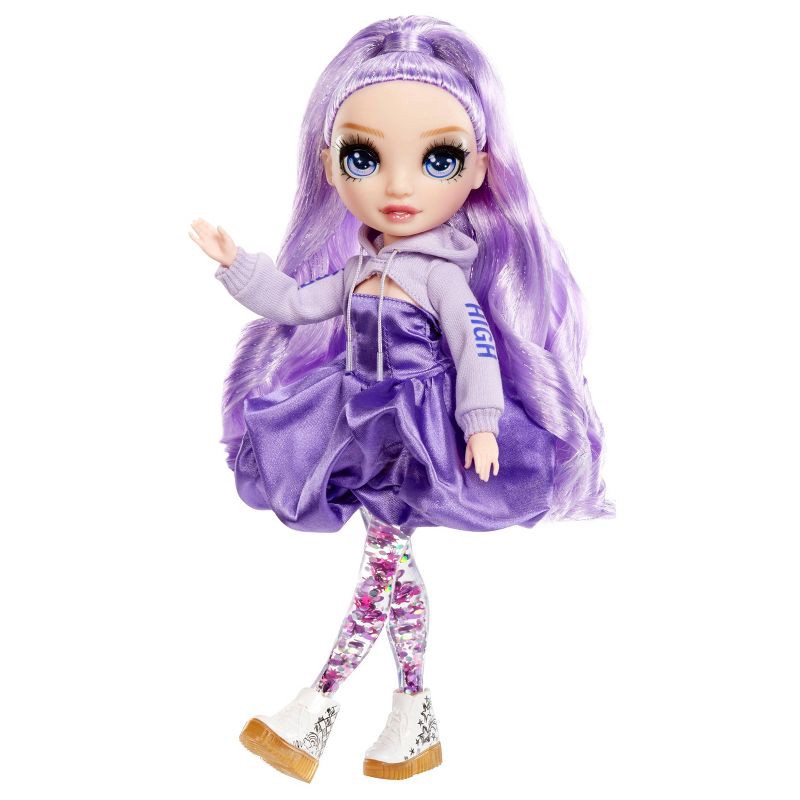 slide 4 of 7, Rainbow High 11" Sparkle & Shine Fashion Doll with Purple Hair/Blue Eye: Articulated, Removable Clothes, Wavy Hair, 1 ct