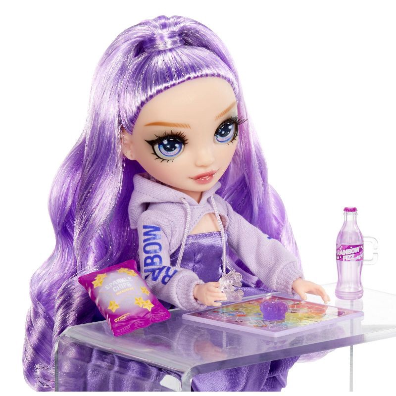 slide 6 of 7, Rainbow High 11" Sparkle & Shine Fashion Doll with Purple Hair/Blue Eye: Articulated, Removable Clothes, Wavy Hair, 1 ct