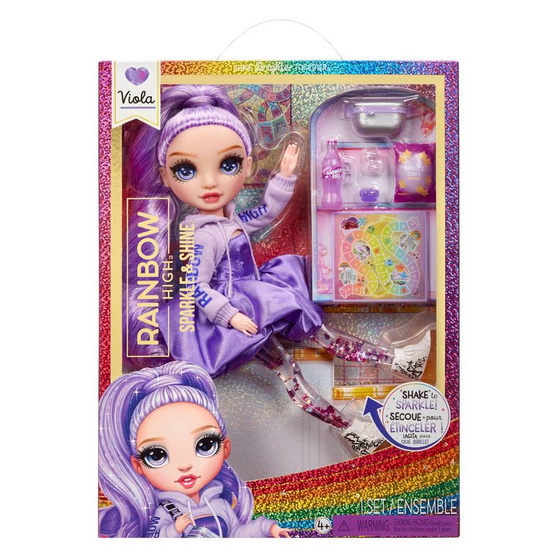 slide 1 of 7, Rainbow High 11" Sparkle & Shine Fashion Doll with Purple Hair/Blue Eye: Articulated, Removable Clothes, Wavy Hair, 1 ct