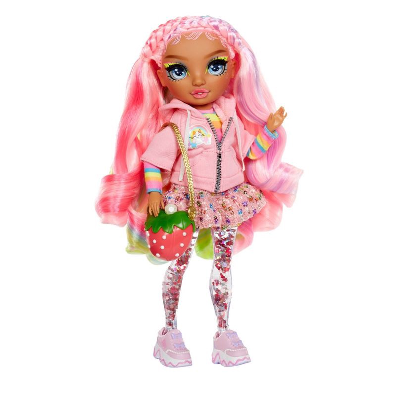 slide 2 of 7, Rainbow High 11" Sparkle and Shine Rosetta Fashion Doll Pink Hair/Blue Eye with Liquid Sparkles Legs: Articulated Figure, Removable Clothes, 1 ct