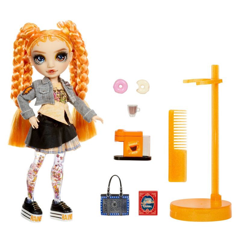 slide 3 of 7, Rainbow High 11" Sparkle and Shine Clementine Fashion Doll Orange Hair/Blue Eye with Liquid Sparkles Legs, 1 ct