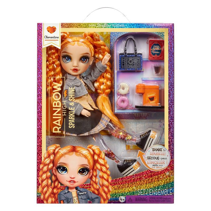 slide 1 of 7, Rainbow High 11" Sparkle and Shine Clementine Fashion Doll Orange Hair/Blue Eye with Liquid Sparkles Legs, 1 ct