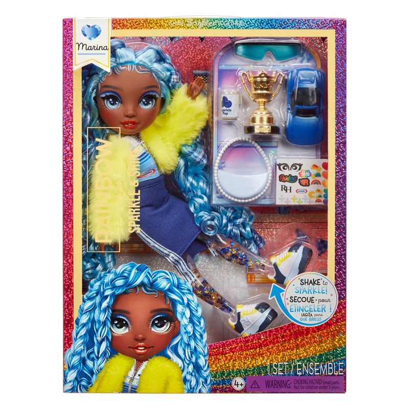 slide 1 of 7, Rainbow High 11" Sparkle & Shine Fashion Doll with Blue Hair/Blue Eye: Articulated Curly-Haired Figure by MGA Entertainment, 1 ct