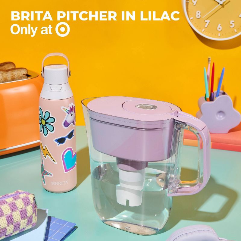 slide 10 of 13, Brita 6-Cup Denali Water Pitcher Dispenser Lilac: Filters Mercury & Chlorine, Hand Wash, 3-Year Warranty, 1 ct