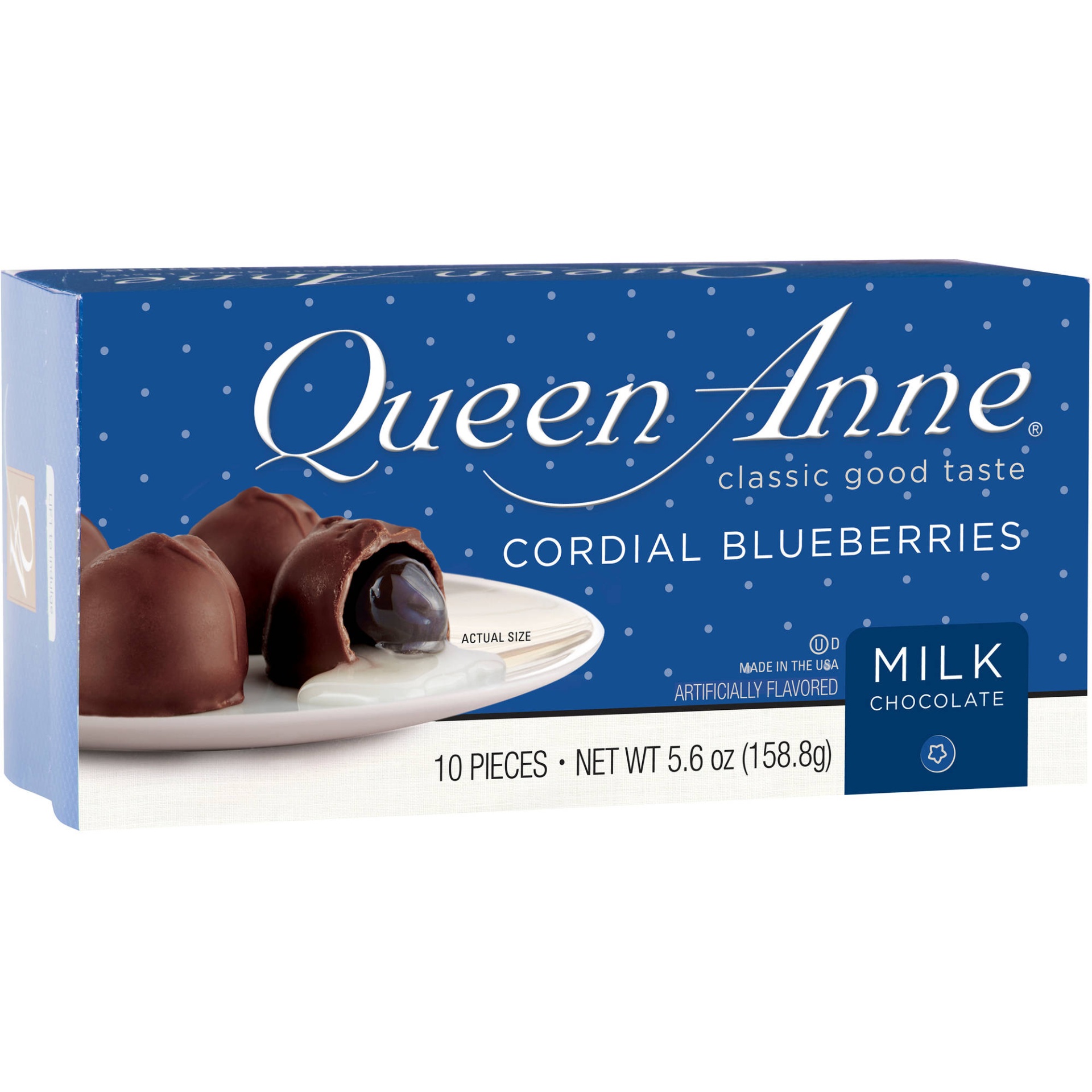 slide 1 of 1, Queen Anne Cordial Blueberries, Milk Chocolate, 5.6 oz