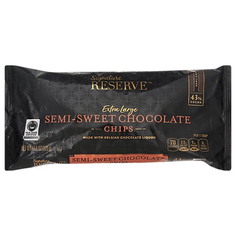 slide 1 of 1, Signature Reserve Chocolate Chips Semi Sweet X Lrg, 11.5 oz