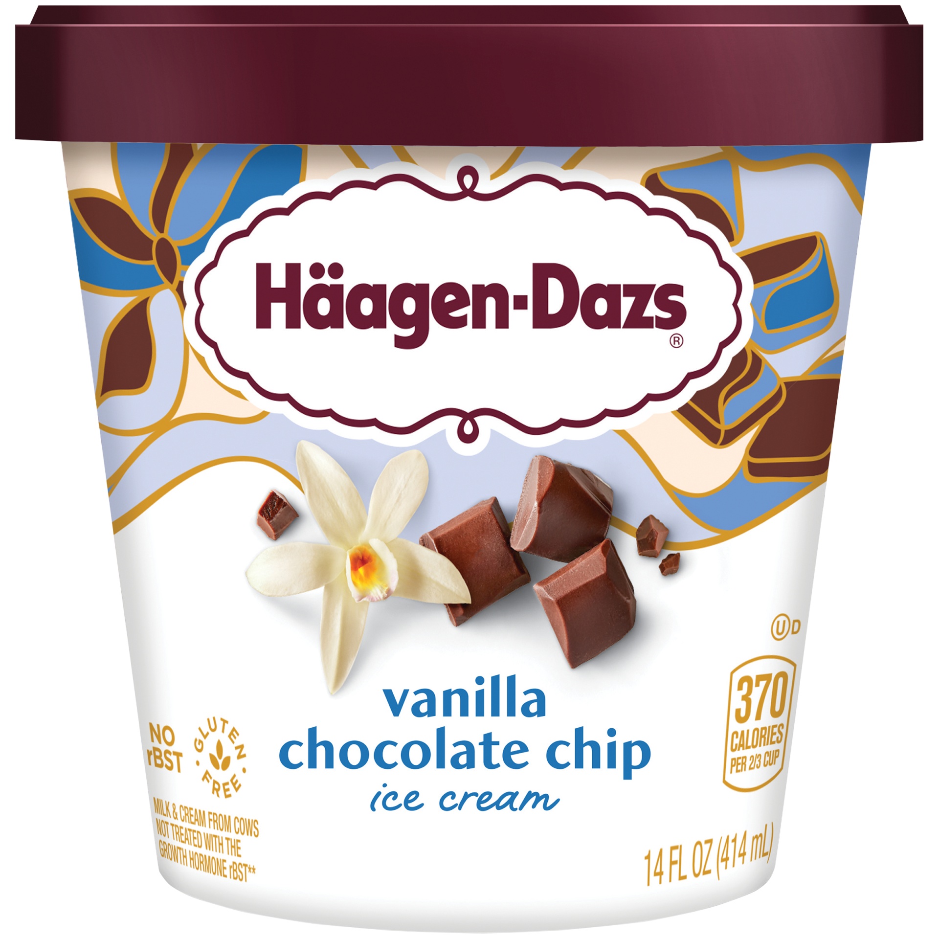 slide 1 of 6, Häagen-Dazs Vanilla Chocolate Chip Ice Cream, 14 fl oz