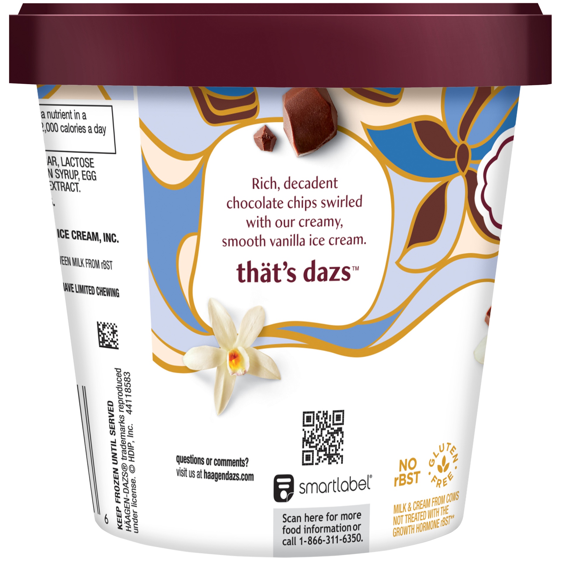 slide 5 of 7, Haagen-Dazs Vanilla Chocolate Chip Ice Cream, 14 fl oz