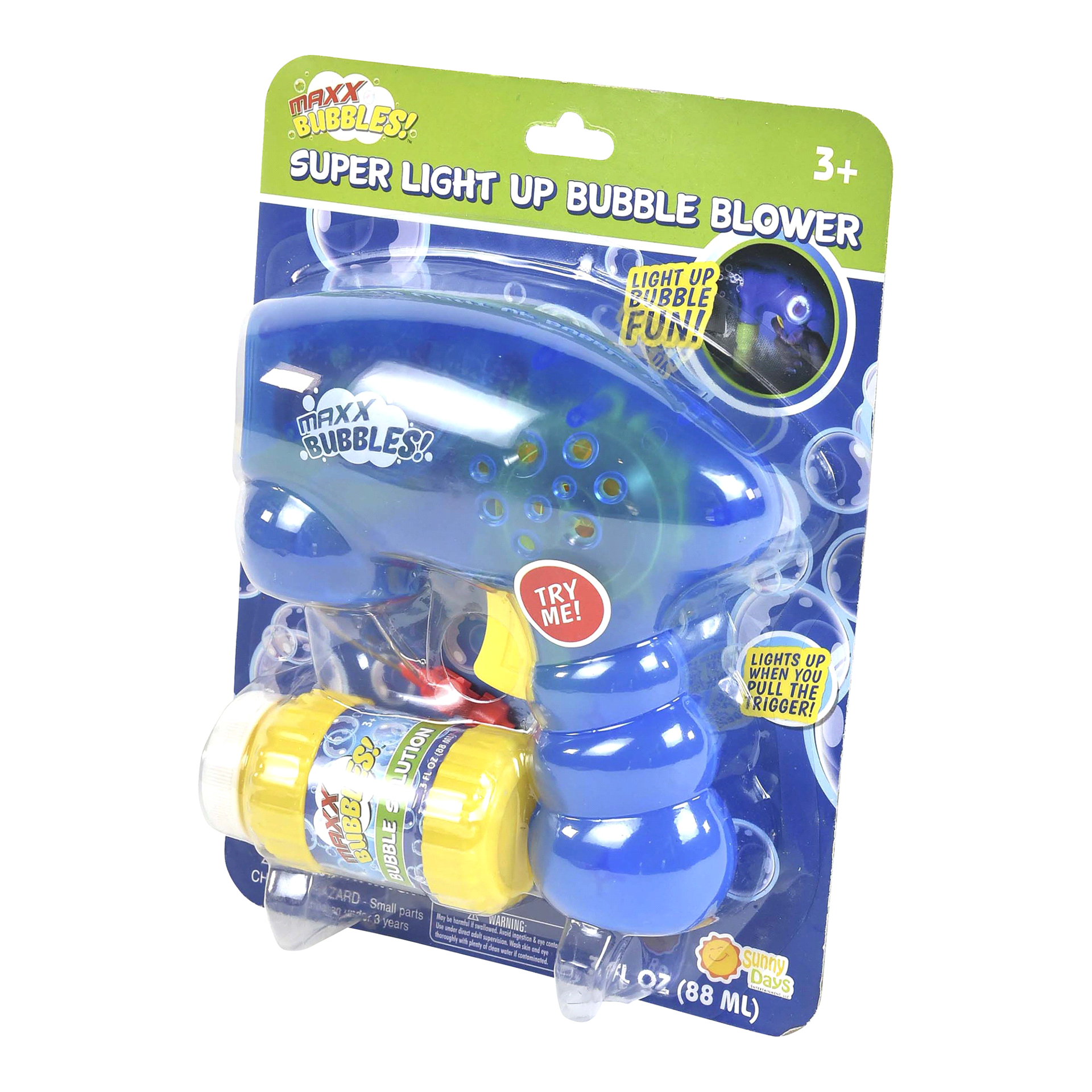 slide 13 of 25, Sunny Days Maxx Bubbles Super Light Up Bubble Blower - Assorted, 3 fl oz