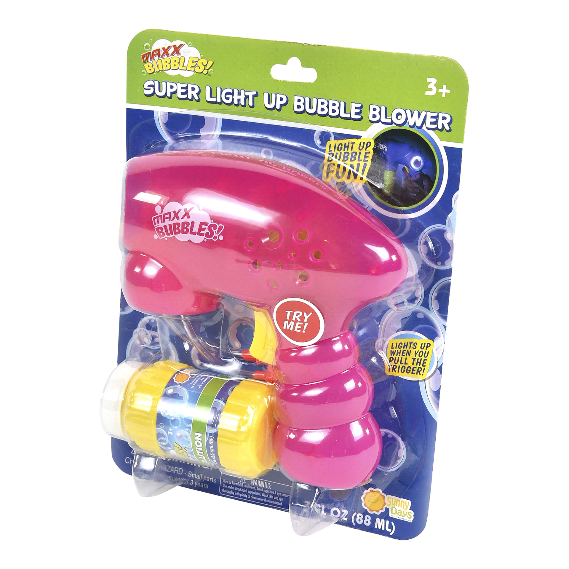 slide 21 of 25, Sunny Days Maxx Bubbles Super Light Up Bubble Blower - Assorted, 3 fl oz