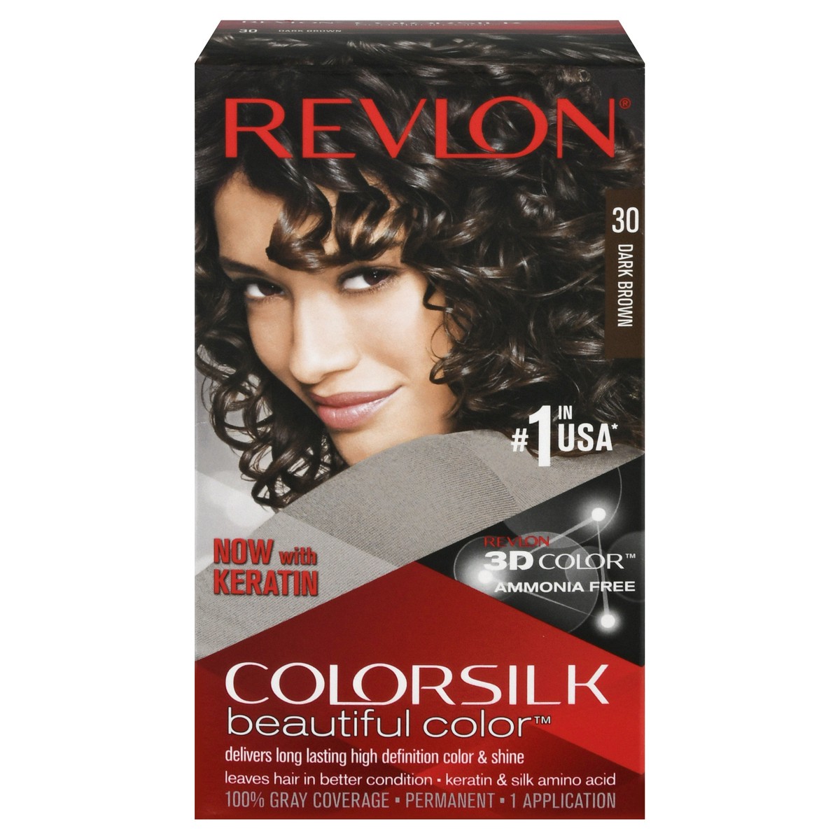 slide 1 of 12, Colorsilk Beautiful Color 30 Dark Brown Permanent Hair Color 1 ea, 1 kit
