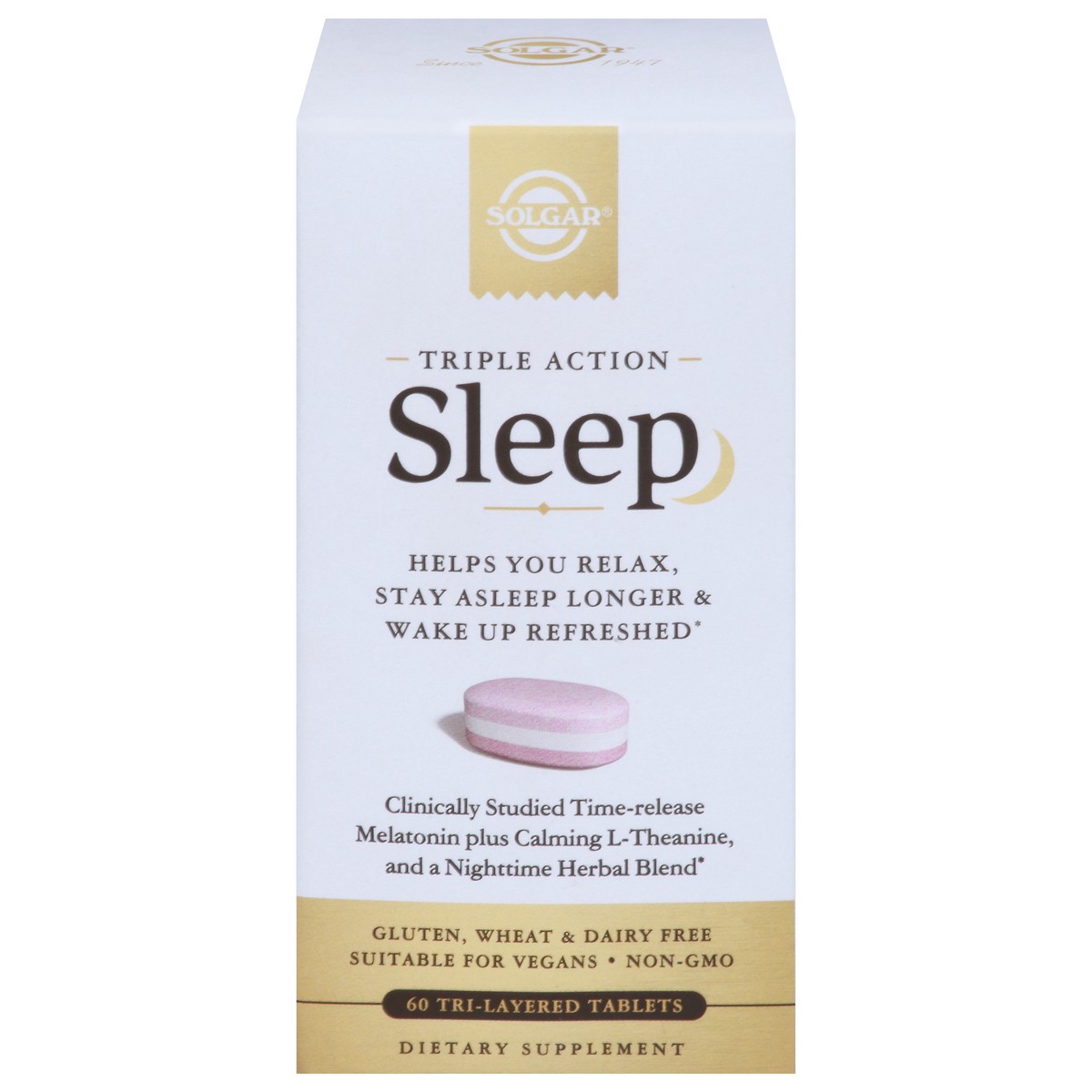 slide 1 of 9, Solgar Triple Action Sleep 60 Tri-Layered Tablets, 60 ct